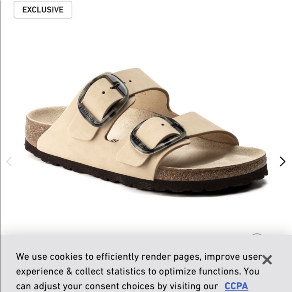 Birkenstock big buckle nubuck almond / tortoiseshell buckle EU 39